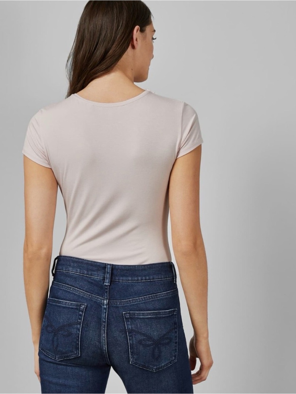 TED BAKER JACII Pink Embellished Neck Fitted Tee Top Ted Baker Size 0 / XS - Picture 8 of 8